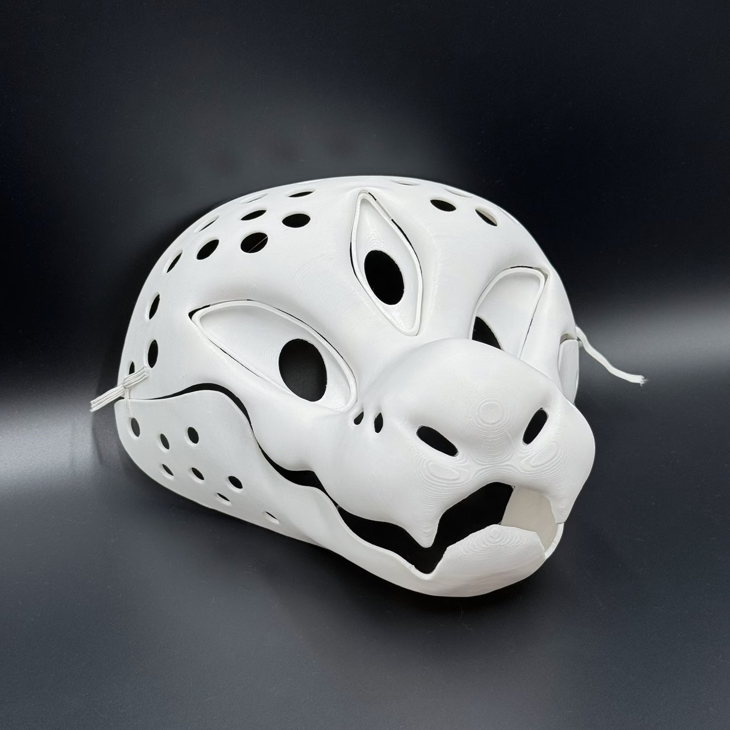 Snake Demon 3D printed fursuit head base with movable jaw