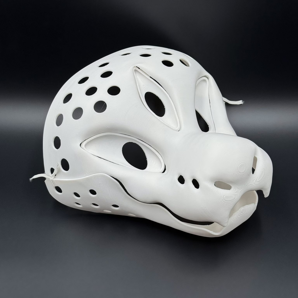 Snake Demon 3D printed fursuit head base with movable jaw