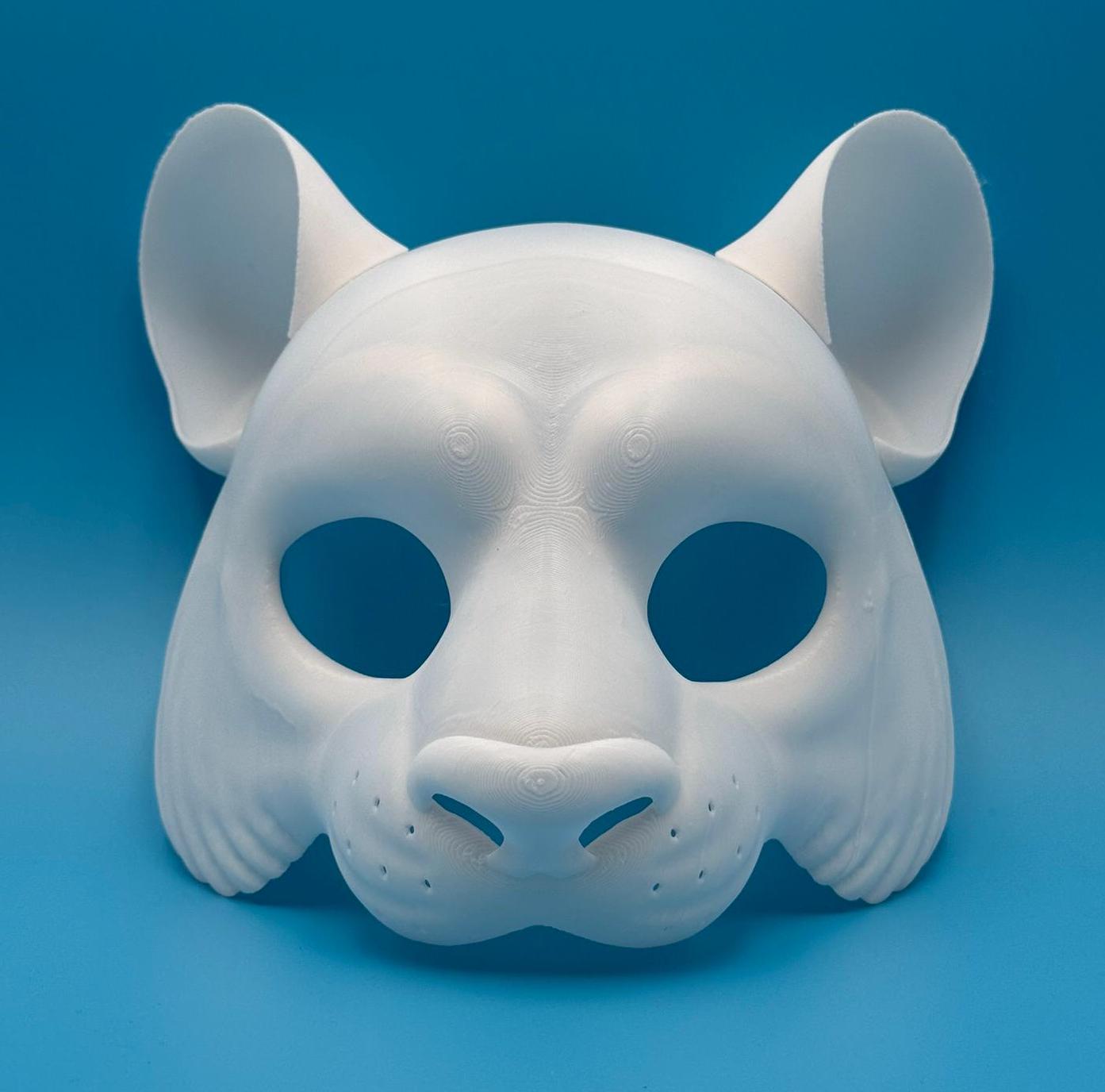 Tiger 3D printed PETG therian mask base with ears