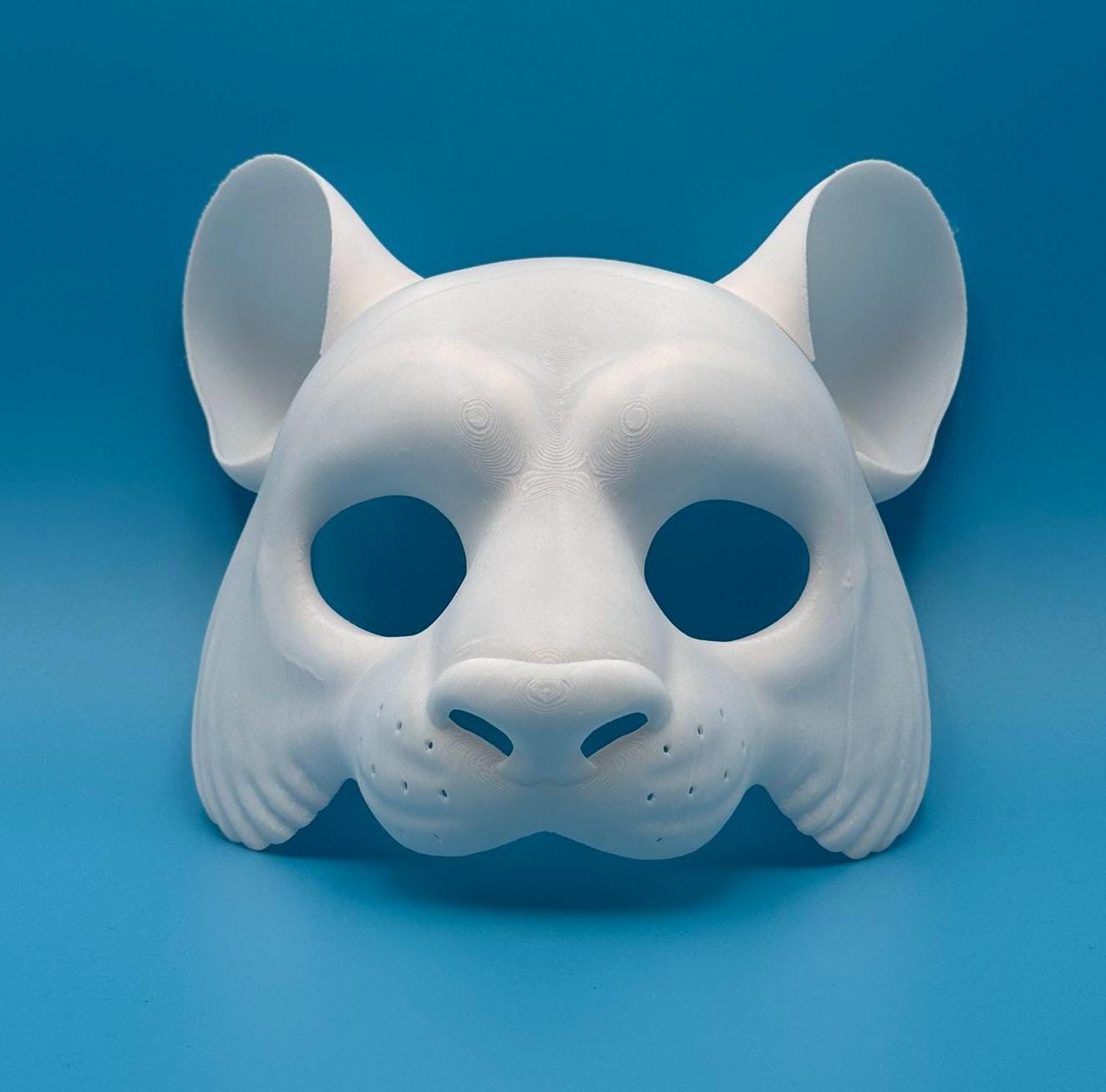 Tiger 3D printed PETG therian mask base with ears