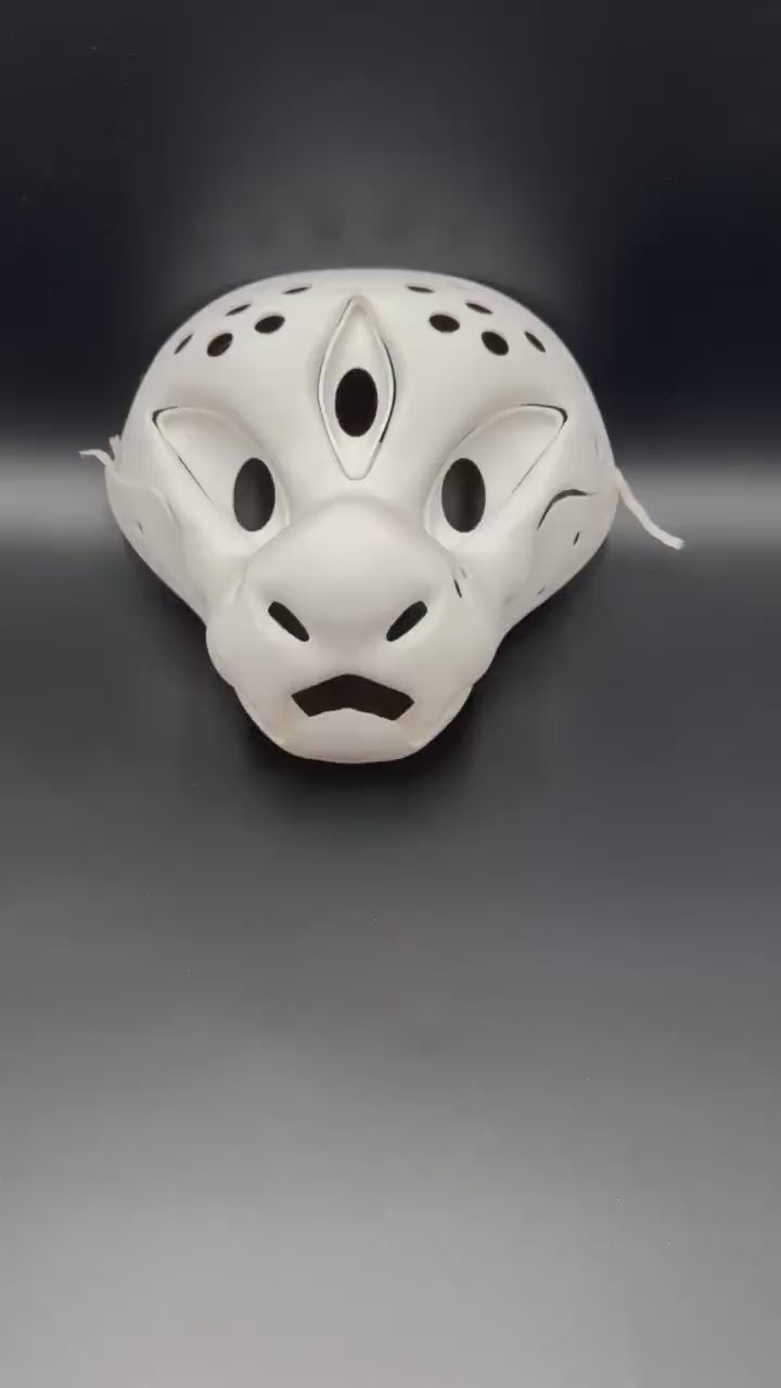 Schlangendämon 3D-gedruckte Fursuit-Kopf-Basis mit beweglichem Kiefer, DIY Furry Cosplay Maske